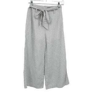 The Archives Women's High Rise Wide Leg Crop Pants Size S Beach Polka Dot Belted